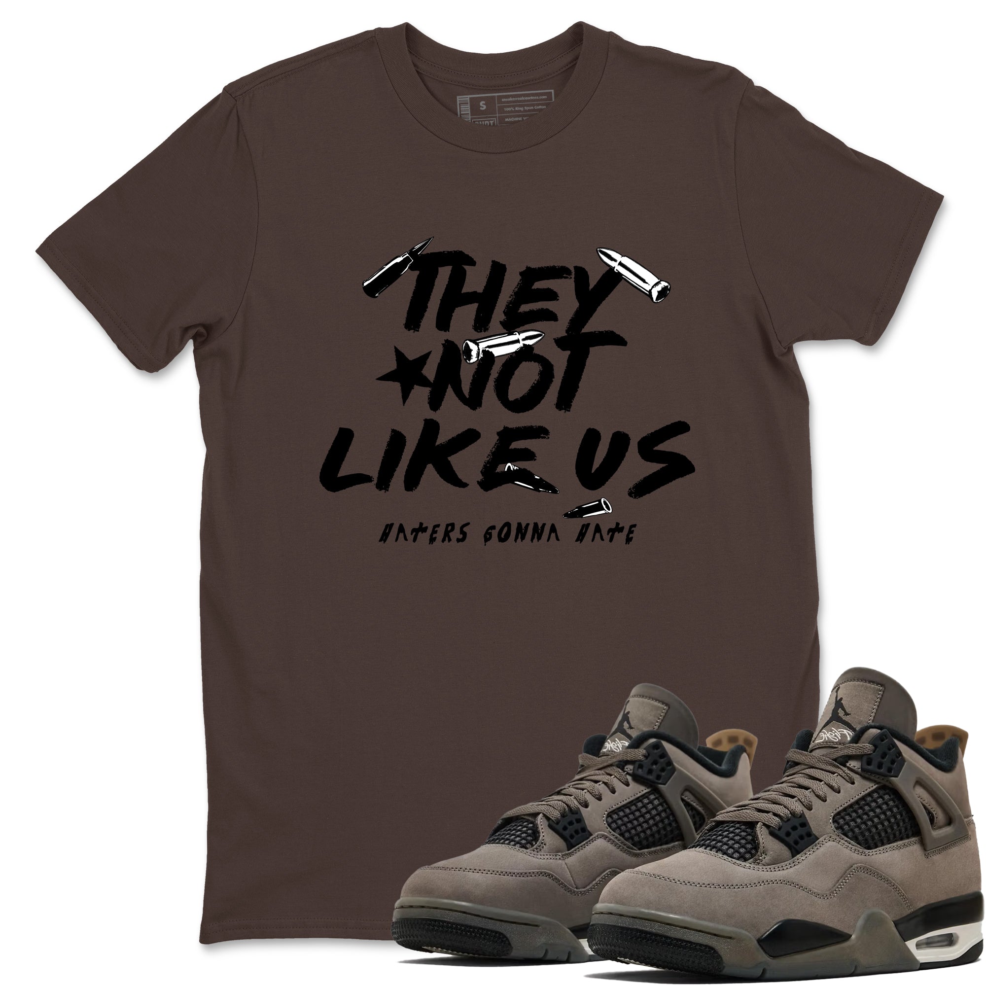 Sneaker match tees – Sneaker Tees To Match Air Jordan 4 Cave Stone Shoes – They Not Like Us Tee Dark Chocolate 1