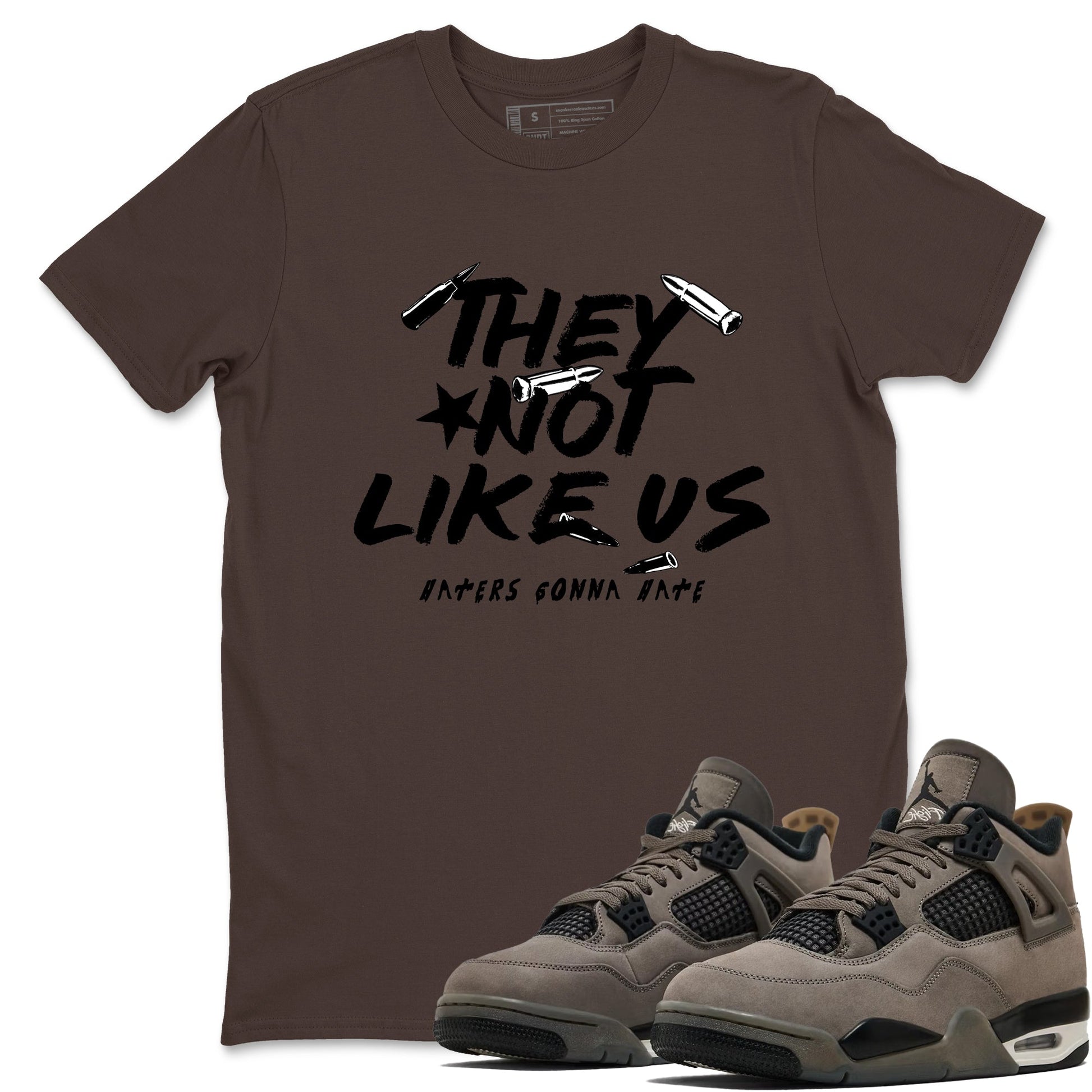 Sneaker match tees – Sneaker Tees To Match Air Jordan 4 Cave Stone Shoes – They Not Like Us Tee Dark Chocolate 1