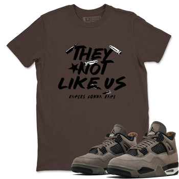 Sneaker match tees – Sneaker Tees To Match Air Jordan 4 Cave Stone Shoes – They Not Like Us Tee Dark Chocolate 1