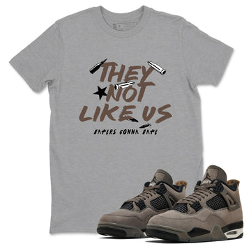 Sneaker match tees – Sneaker Tees To Match Air Jordan 4 Cave Stone Shoes – They Not Like Us Tee Heather Grey 1