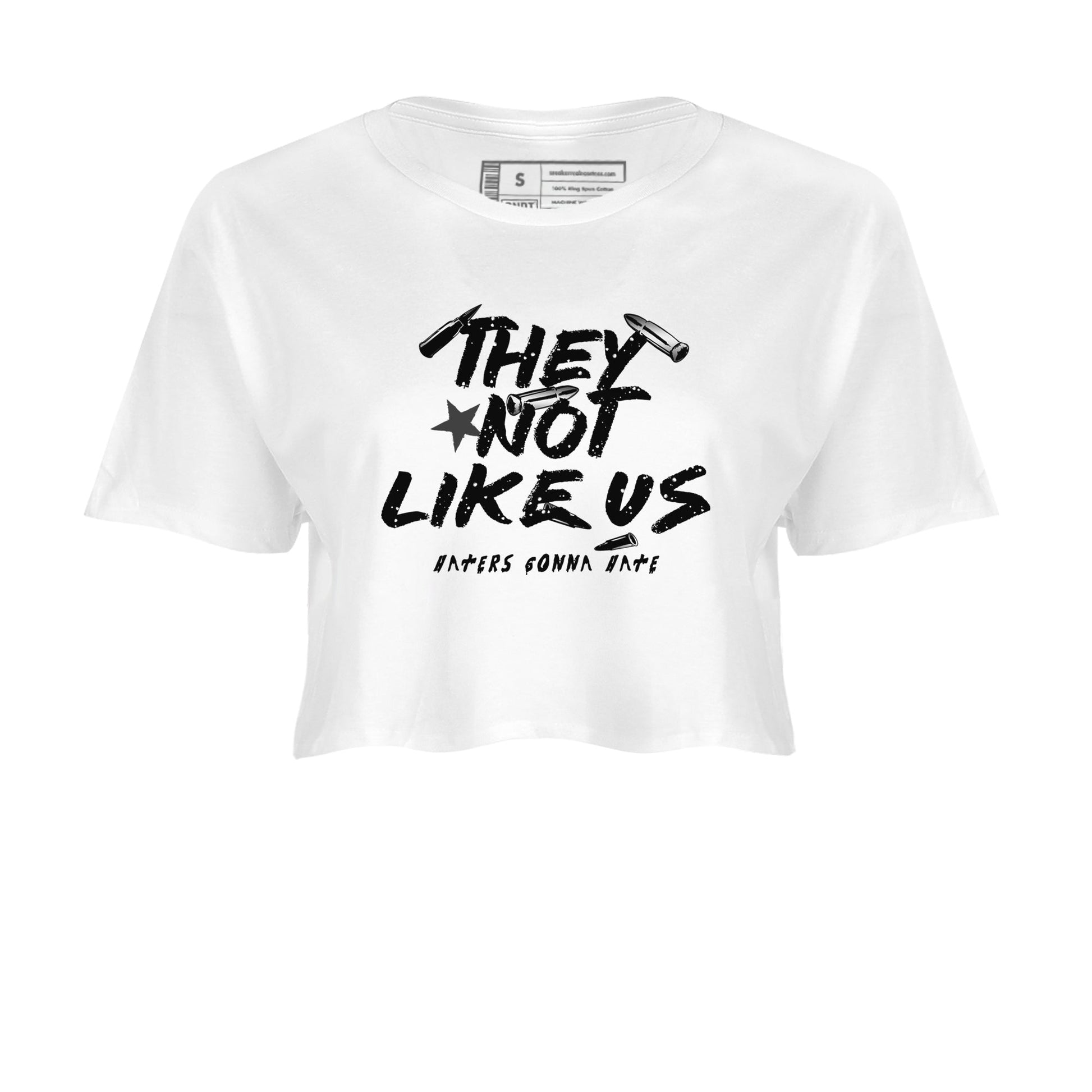 4s Fear shirts to match jordans They Not Like Us sneaker match tees Air Jordan 4 Retro Fear match shoes to clothes SNRT Sneaker Tees unisex cotton White 2 crop tee