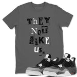 4s Fear shirts to match jordans They Not Like Us sneaker match tees Air Jordan 4 Fear SNRT Sneaker Release Tees unisex cotton Cool Grey 1 crew neck shirts