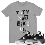 4s Fear shirts to match jordans They Not Like Us sneaker match tees Air Jordan 4 Fear SNRT Sneaker Release Tees unisex cotton Heather Grey 1 crew neck shirts