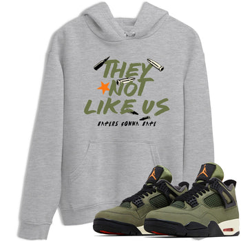 Sneaker match tees – Sneaker Tees To Match Undefeated inspired colorways Air Jordan 4 OG Olive Shoes  – They Not Like Us Tee Heather Grey 1