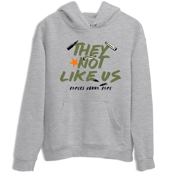 Sneaker match tees – Sneaker Tees To Match Undefeated inspired colorways Air Jordan 4 OG Olive Shoes  – They Not Like Us Tee Heather Grey 2