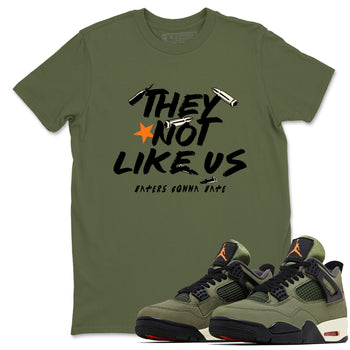 Sneaker match tees – Sneaker Tees To Match Undefeated inspired colorways Air Jordan 4 OG Olive Shoes  – They Not Like Us Tee Military Green 1