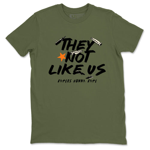 Sneaker match tees – Sneaker Tees To Match Undefeated inspired colorways Air Jordan 4 OG Olive Shoes  – They Not Like Us Tee Military Green 2
