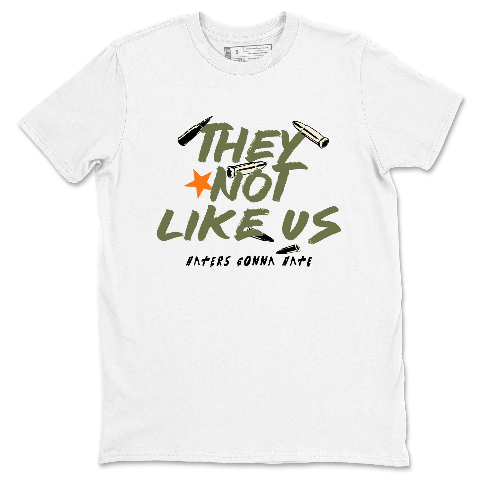 Sneaker match tees – Sneaker Tees To Match Undefeated inspired colorways Air Jordan 4 OG Olive Shoes  – They Not Like Us Tee White 2