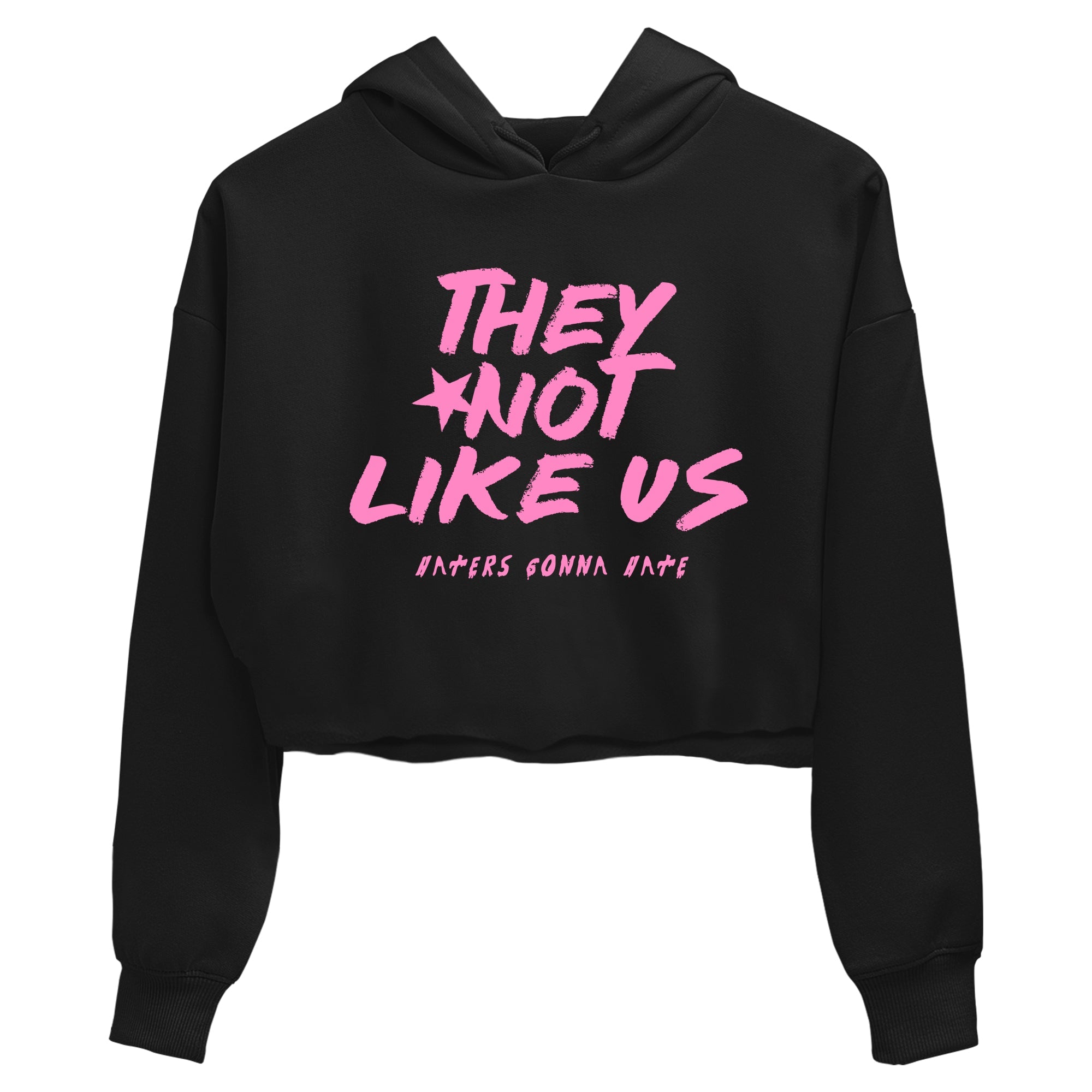 Perfect Valentine's Day Gifts graphic tee  – Sneaker Tees To Match Air Jordan 4 Pink Thunder – They Not Like Us Crop T-Shirt Black 2