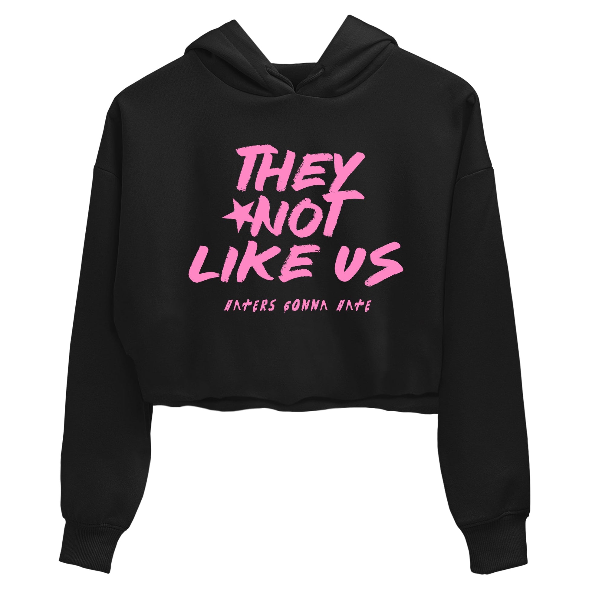 Perfect Valentine's Day Gifts graphic tee  – Sneaker Tees To Match Air Jordan 4 Pink Thunder – They Not Like Us Crop T-Shirt Black 2