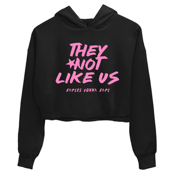 Perfect Valentine's Day Gifts graphic tee  – Sneaker Tees To Match Air Jordan 4 Pink Thunder – They Not Like Us Crop T-Shirt Black 2