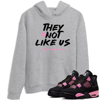 Perfect Valentine's Day Gifts graphic tee  – Sneaker Tees To Match Air Jordan 4 Pink Thunder – They Not Like Us Tee Heather Grey 1