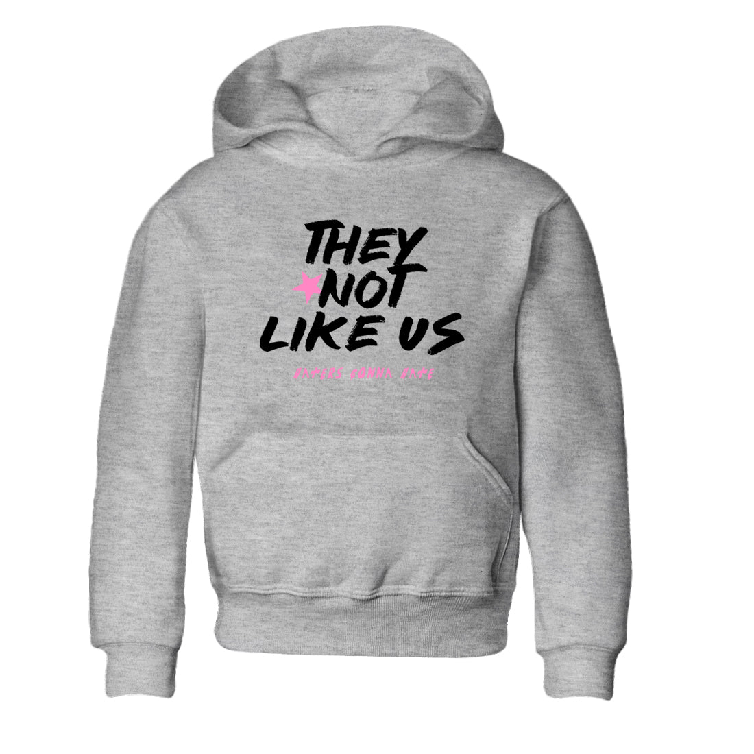 Perfect Valentine's Day Gifts graphic tee  – Sneaker Tees To Match Air Jordan 4 Pink Thunder – They Not Like Us Kids Graphic T-Shirt Heather Grey 2