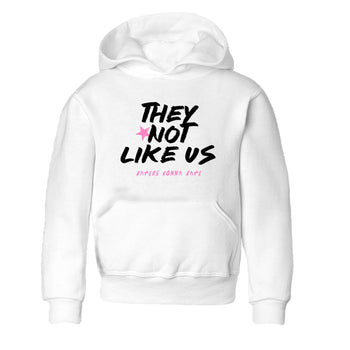 Perfect Valentine's Day Gifts graphic tee  – Sneaker Tees To Match Air Jordan 4 Pink Thunder – They Not Like Us Kids Graphic T-Shirt White 2