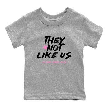 Perfect Valentine's Day Gifts graphic tee  – Sneaker Tees To Match Air Jordan 4 Pink Thunder – They Not Like Us Kids Graphic T-Shirt Heather Grey 2