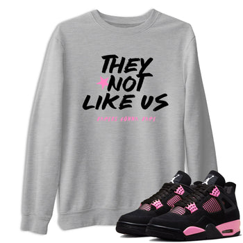 Perfect Valentine's Day Gifts graphic tee  – Sneaker Tees To Match Air Jordan 4 Pink Thunder – They Not Like Us Tee Heather Grey 1