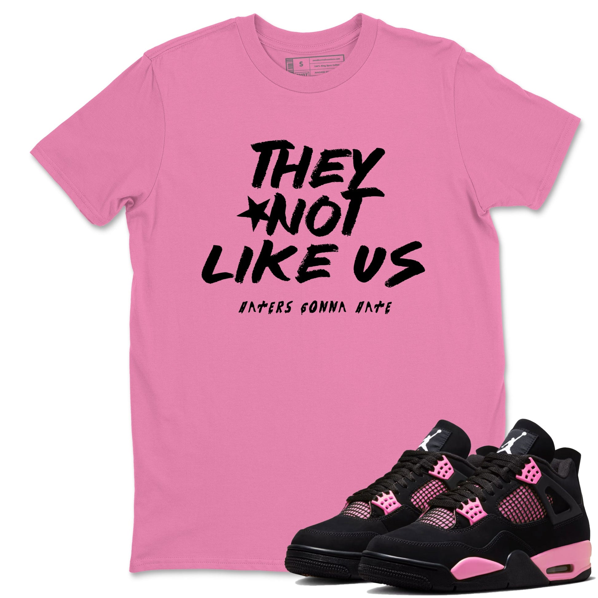 Perfect Valentine's Day Gifts graphic tee  – Sneaker Tees To Match Air Jordan 4 Pink Thunder – They Not Like Us Tee Bubble Gum 1