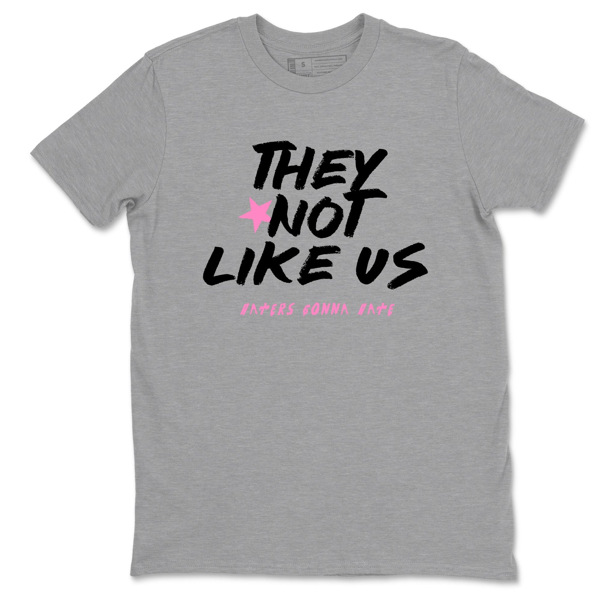 Perfect Valentine's Day Gifts graphic tee  – Sneaker Tees To Match Air Jordan 4 Pink Thunder – They Not Like Us Tee Heather Grey 2