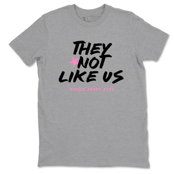 Perfect Valentine's Day Gifts graphic tee  – Sneaker Tees To Match Air Jordan 4 Pink Thunder – They Not Like Us Tee Heather Grey 2