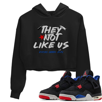 Sneaker match tees – Sneaker Tees To Match Air Jordan 4 Rare Air Shoes – They Not Like Us Crop T-Shirt Black 1