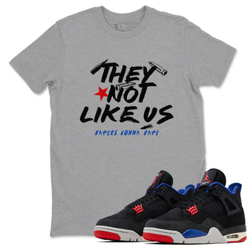 Sneaker match tees – Sneaker Tees To Match Air Jordan 4 Rare Air Shoes – They Not Like Us Tee Heather Grey 1