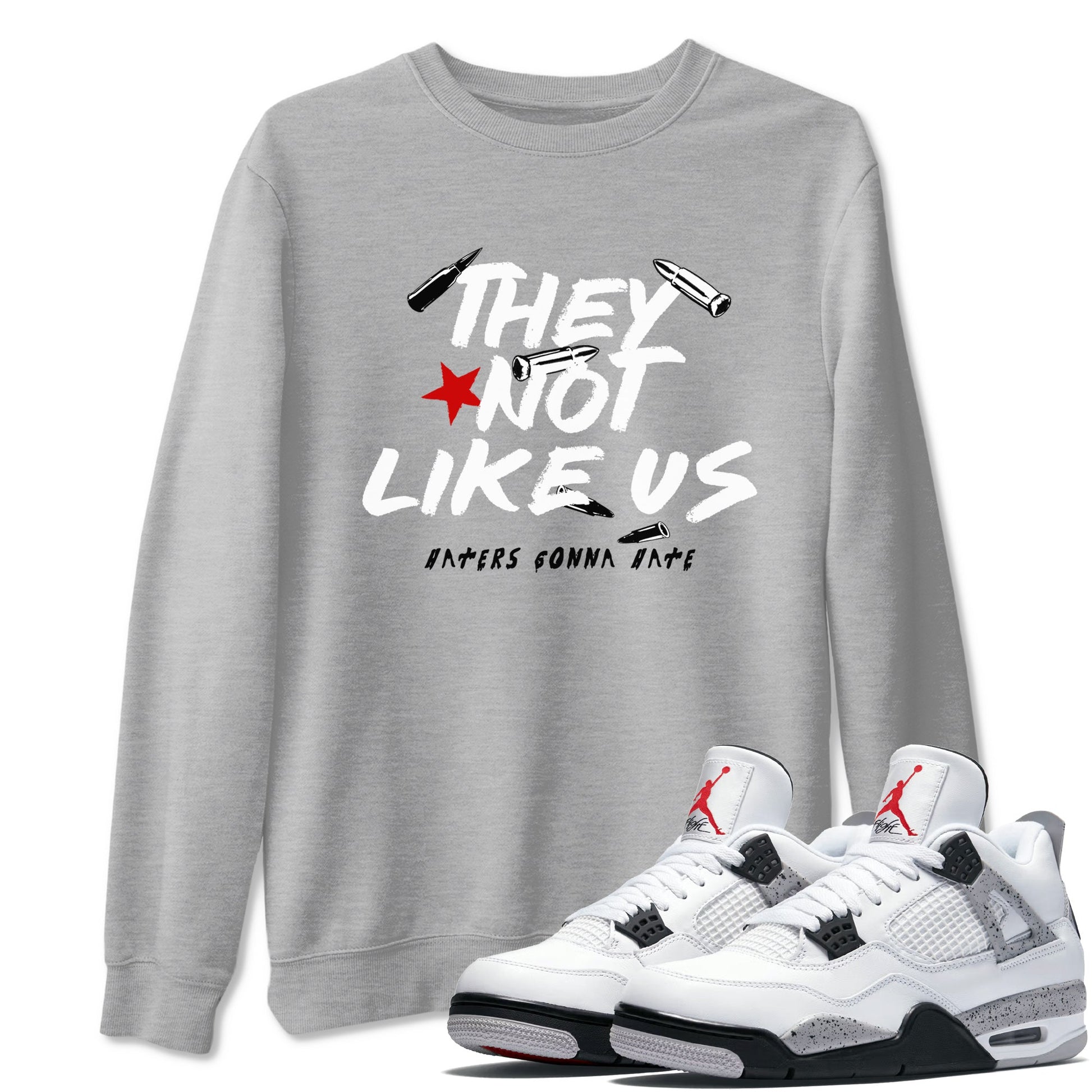They Not Like Us SNRT Sneaker Tees - Air Jordan 4 White Cement