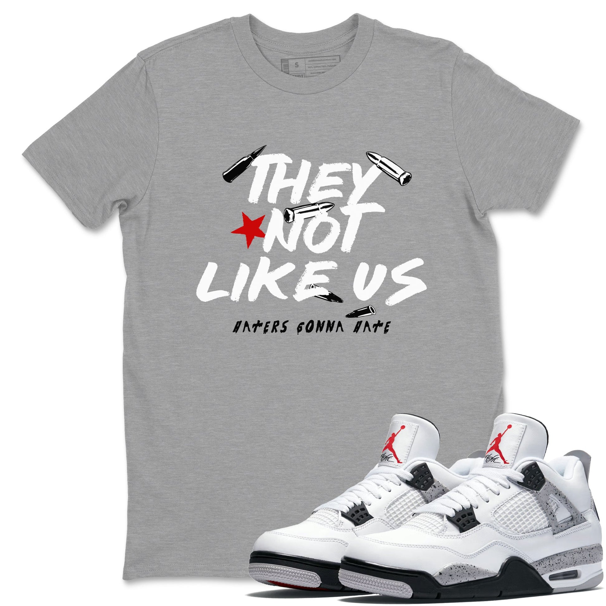 They Not Like Us SNRT Sneaker Tees - Air Jordan 4 White Cement