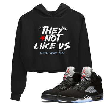 5s Black Metallic Reimagined shirts to match jordans They Not Like Us best t shirts to wear with jordans Air Jordan 5 Reimagined match shoes to clothes SNRT Sneaker Tees unisex cotton Black 1 crop tee