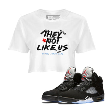 5s Black Metallic Reimagined shirts to match jordans They Not Like Us best t shirts to wear with jordans Air Jordan 5 Reimagined match shoes to clothes SNRT Sneaker Tees unisex cotton White 1 crop tee