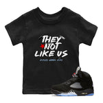5s Black Metallic Reimagined shirts to match jordans They Not Like Us best t shirts to wear with jordans Air Jordan 5 Reimagined match shoes to clothes SNRT Sneaker Tees Youth Baby Black 1 tee