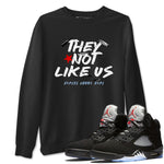 5s Black Metallic Reimagined shirts to match jordans They Not Like Us best t shirts to wear with jordans Air Jordan 5 Reimagined match shoes to clothes SNRT Sneaker Tees unisex cotton Black 1 shirts