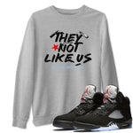 5s Black Metallic Reimagined shirts to match jordans They Not Like Us best t shirts to wear with jordans Air Jordan 5 Reimagined match shoes to clothes SNRT Sneaker Tees unisex cotton Heather Grey 1 shirts