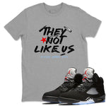 5s Black Metallic Reimagined shirts to match jordans They Not Like Us best t shirts to wear with jordans Air Jordan 5 Reimagined match shoes to clothes SNRT Sneaker Tees unisex cotton Heather Grey 1 shirts