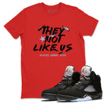 5s Black Metallic Reimagined shirts to match jordans They Not Like Us best t shirts to wear with jordans Air Jordan 5 Reimagined match shoes to clothes SNRT Sneaker Tees unisex cotton Red 1 shirts