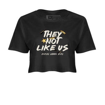 5s Golden Ticket shirts to match jordans  They Not Like Us shirts to match jordans Air Jordan 5 Golden Ticket match shoes to clothes SNRT Sneaker Tees unisex cotton Black 2 crop tee