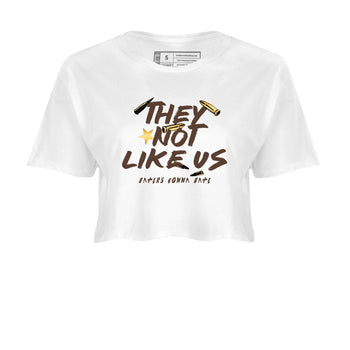 5s Golden Ticket shirts to match jordans  They Not Like Us shirts to match jordans Air Jordan 5 Golden Ticket match shoes to clothes SNRT Sneaker Tees unisex cotton White 2 crop tee