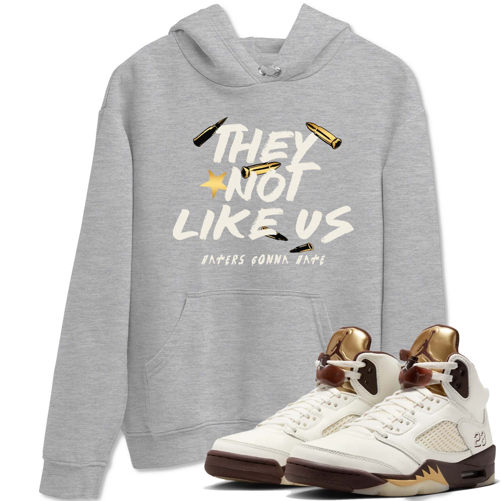 5s Golden Ticket shirts to match jordans  They Not Like Us shirts to match jordans Air Jordan 5 Golden Ticket match shoes to clothes SNRT Sneaker Tees unisex cotton Heather Grey 1 shirts