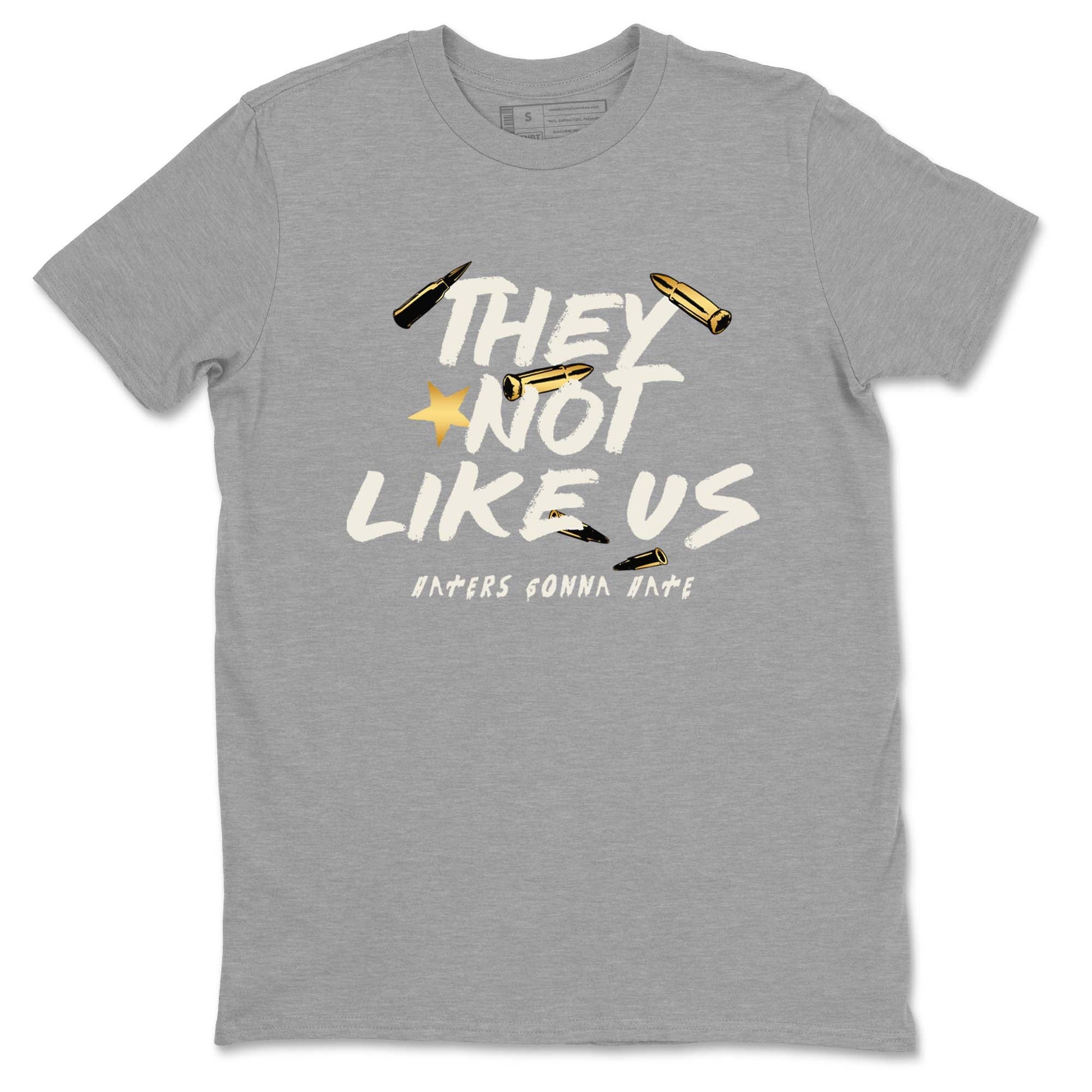5s Golden Ticket shirts to match jordans  They Not Like Us shirts to match jordans Air Jordan 5 Golden Ticket match shoes to clothes SNRT Sneaker Tees unisex cotton Heather Grey 2 shirts