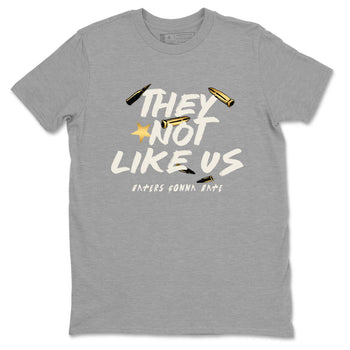 5s Golden Ticket shirts to match jordans  They Not Like Us shirts to match jordans Air Jordan 5 Golden Ticket match shoes to clothes SNRT Sneaker Tees unisex cotton Heather Grey 2 shirts