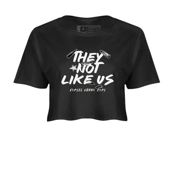5s White Black shirts to match jordans They Not Like Us sneaker match tees Air Jordan 5 Retro White Black match shoes to clothes SNRT Sneaker Tees unisex cotton Black 2 crop tee