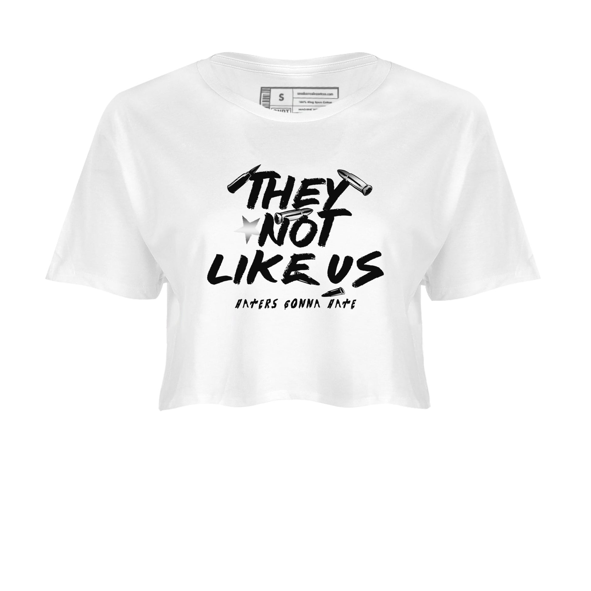 5s White Black shirts to match jordans They Not Like Us sneaker match tees Air Jordan 5 Retro White Black match shoes to clothes SNRT Sneaker Tees unisex cotton White 2 crop tee