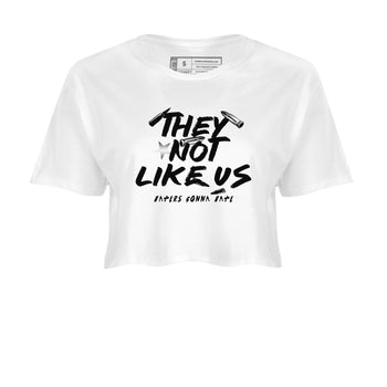 5s White Black shirts to match jordans They Not Like Us sneaker match tees Air Jordan 5 Retro White Black match shoes to clothes SNRT Sneaker Tees unisex cotton White 2 crop tee