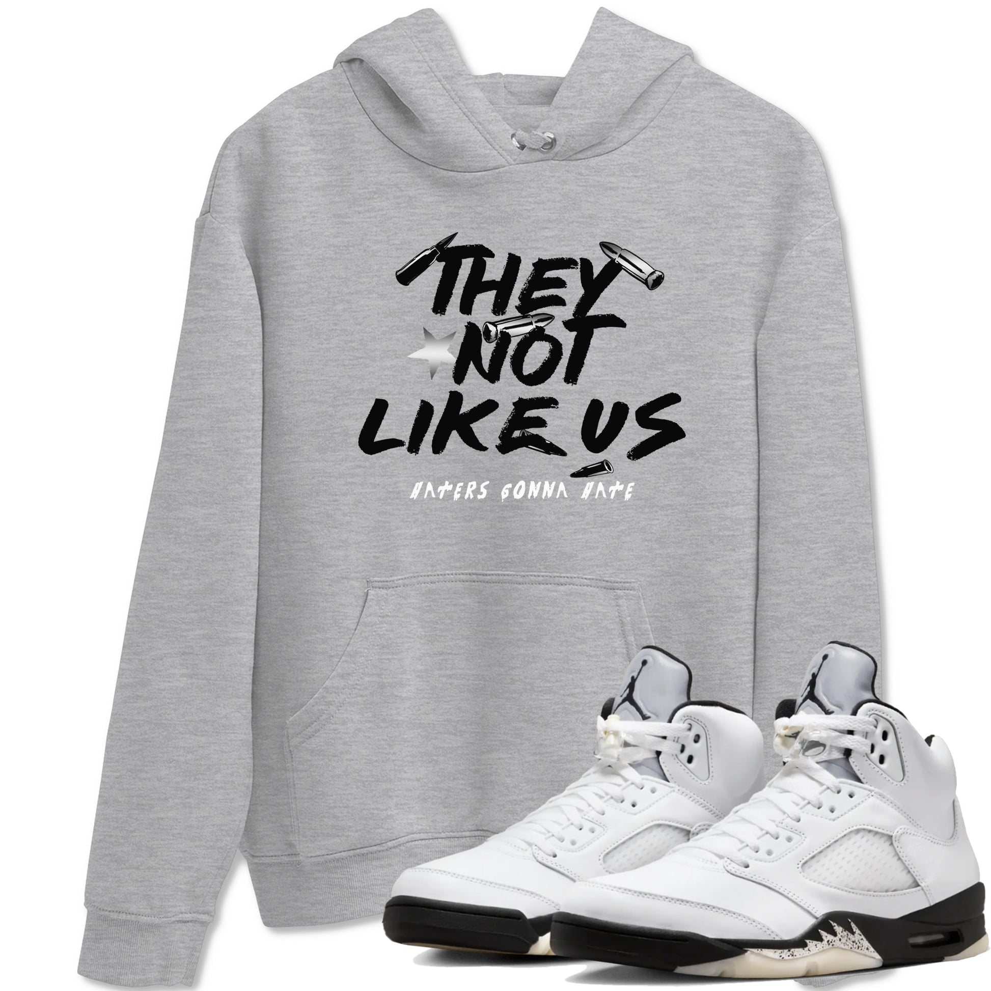 5s White Black shirts to match jordans They Not Like Us sneaker match tees Air Jordan 5 Retro White Black match shoes to clothes SNRT Sneaker Tees unisex cotton Heather Grey 1 shirts