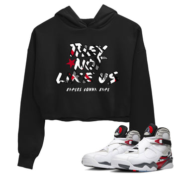 Sneaker match tees – Sneaker Tees To Match Air Jordan 8 Bunny Shoes Air Jordan 8 Bunny White and True Red – They Not Like Us Crop T-Shirt Black 1
