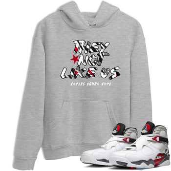 Sneaker match tees – Sneaker Tees To Match Air Jordan 8 Bunny Shoes Air Jordan 8 Bunny White and True Red – They Not Like Us Tee Heather Grey 1
