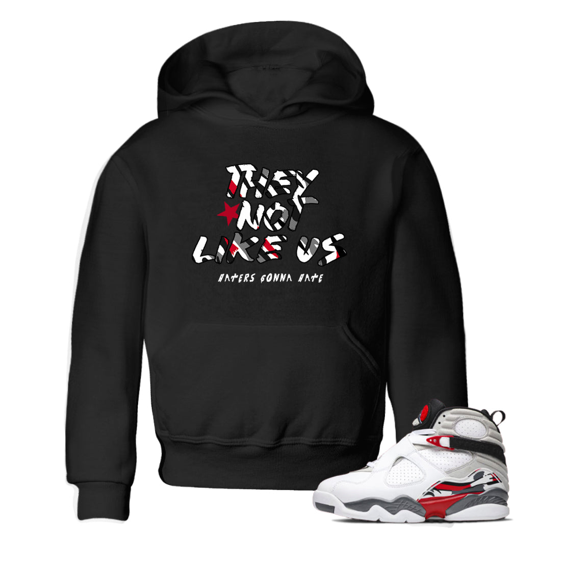 Sneaker match tees – Sneaker Tees To Match Air Jordan 8 Bunny Shoes Air Jordan 8 Bunny White and True Red – They Not Like Us Kids T-Shirt Black 1