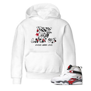 Sneaker match tees – Sneaker Tees To Match Air Jordan 8 Bunny Shoes Air Jordan 8 Bunny White and True Red – They Not Like Us Kids T-Shirt White 1