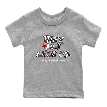 Sneaker match tees – Sneaker Tees To Match Air Jordan 8 Bunny Shoes Air Jordan 8 Bunny White and True Red – They Not Like Us Kids T-Shirt Heather Grey 2
