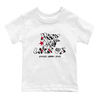 Sneaker match tees – Sneaker Tees To Match Air Jordan 8 Bunny Shoes Air Jordan 8 Bunny White and True Red – They Not Like Us Kids T-Shirt White 2