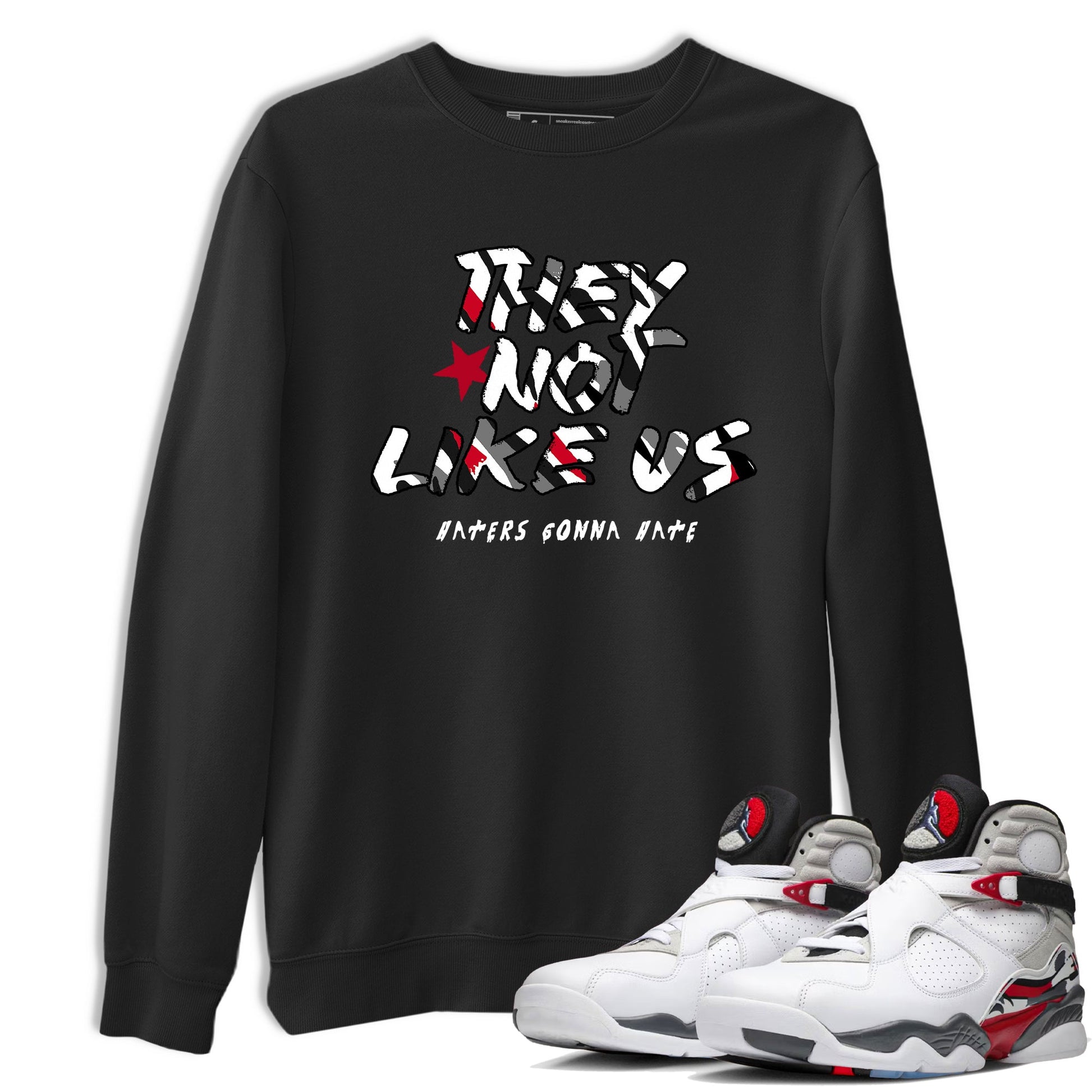 Sneaker match tees – Sneaker Tees To Match Air Jordan 8 Bunny Shoes Air Jordan 8 Bunny White and True Red – They Not Like Us Tee Black 1